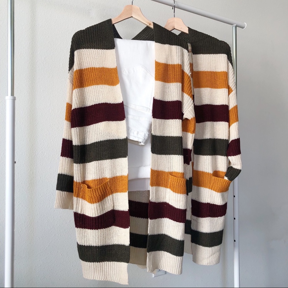 LONG STRIPED CARDIGAN - Picture 5 of 8